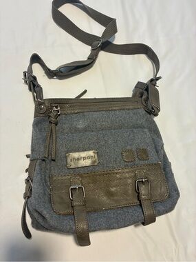 Sherpani Gray and Brown Messenger Crossbody Bag
